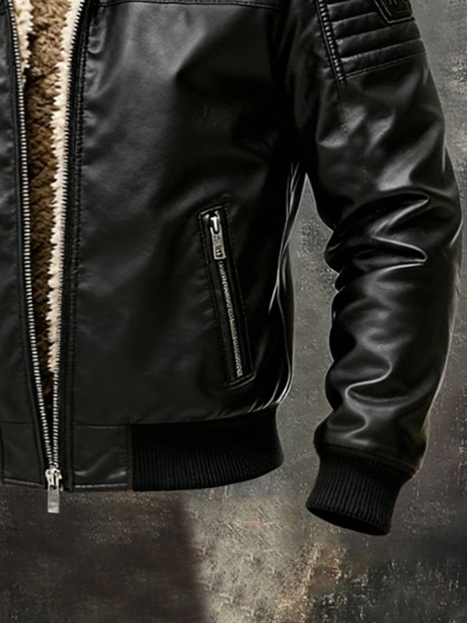 Graziano™ | The Sherpa-Lined Leather Jacket