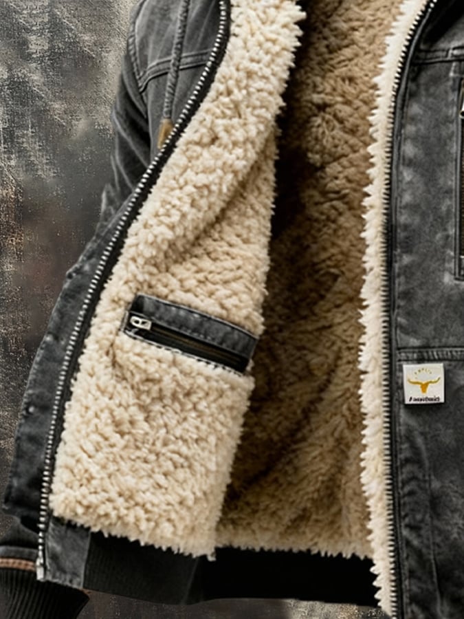 Marco™ | The Vintage Sherpa-Lined Leather Jacket