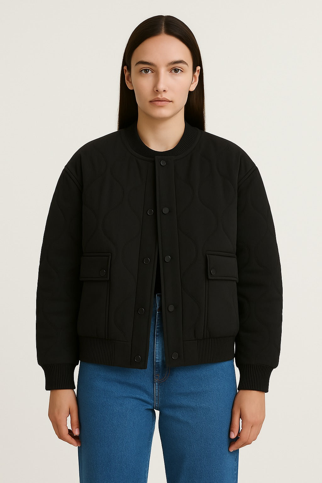Oversized Women’s Bomber Jacket – Transitional Zip-Up Jacket