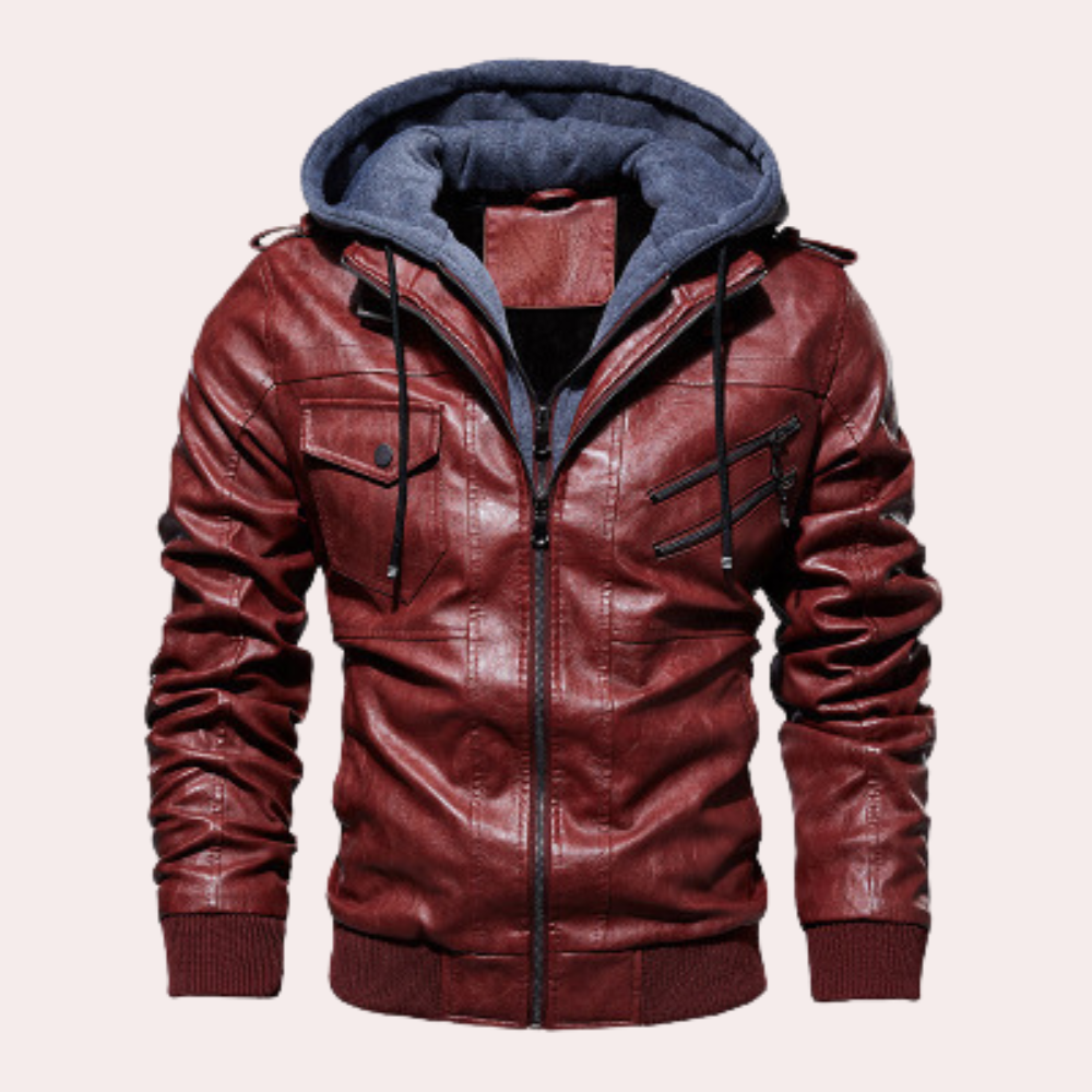 Adrian Hooded Leather Jacket