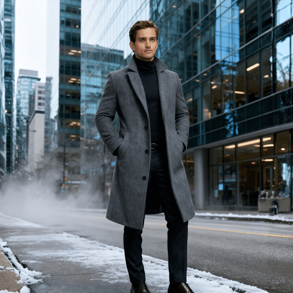Caleb | Classic Lapel Overcoat in Long Fit