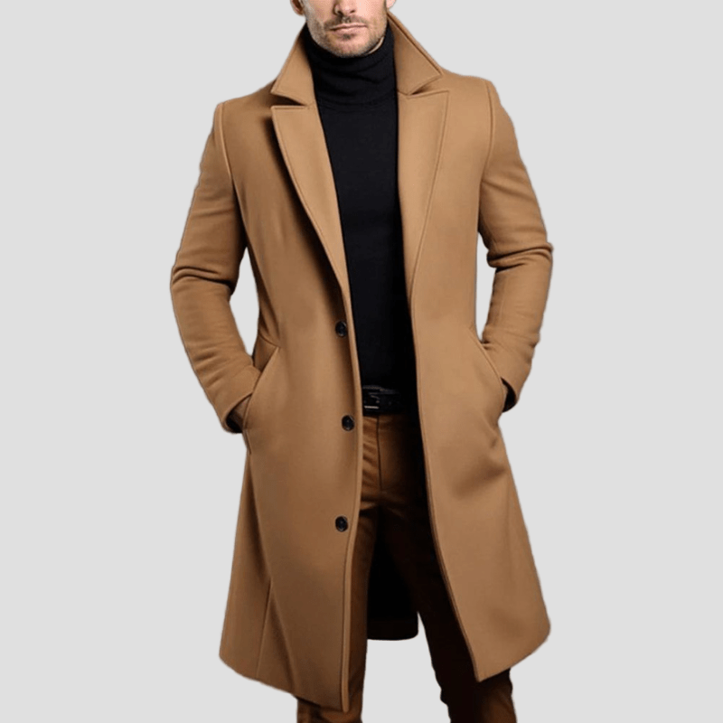 Caleb | Classic Lapel Overcoat in Long Fit