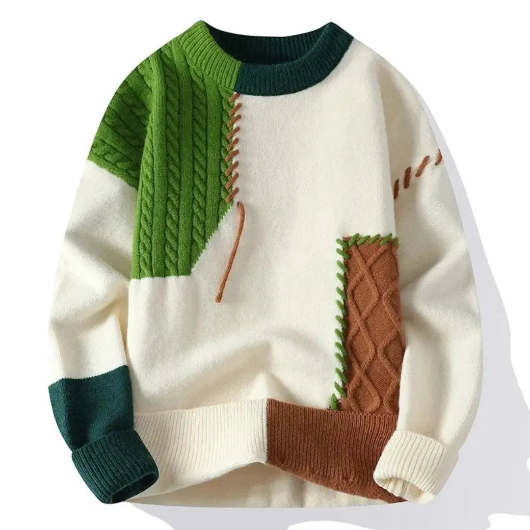 Eugene | Artistic Patch Knit Sweater
