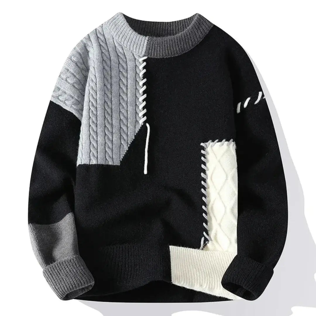 Eugene | Artistic Patch Knit Sweater