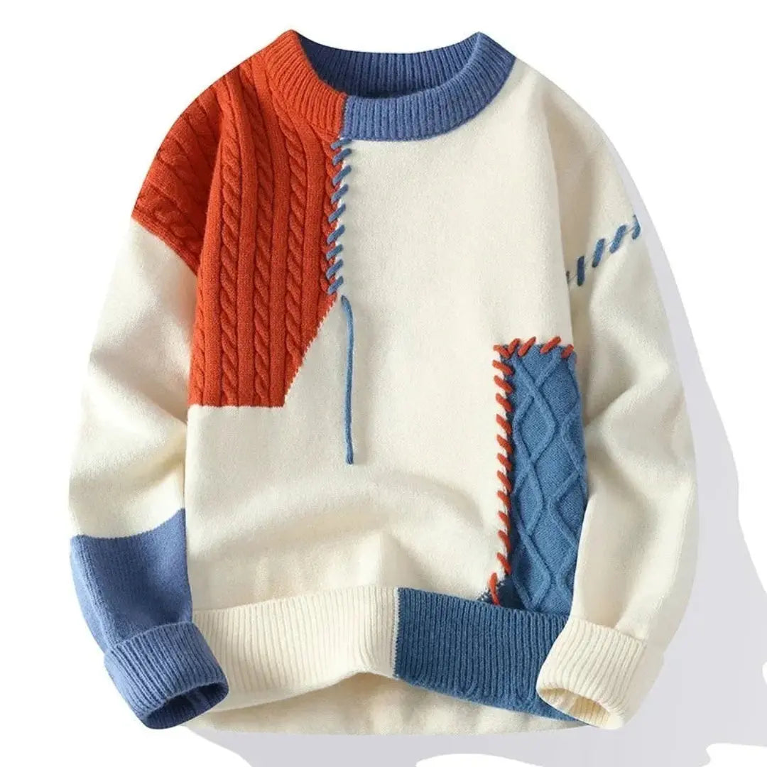Eugene | Artistic Patch Knit Sweater