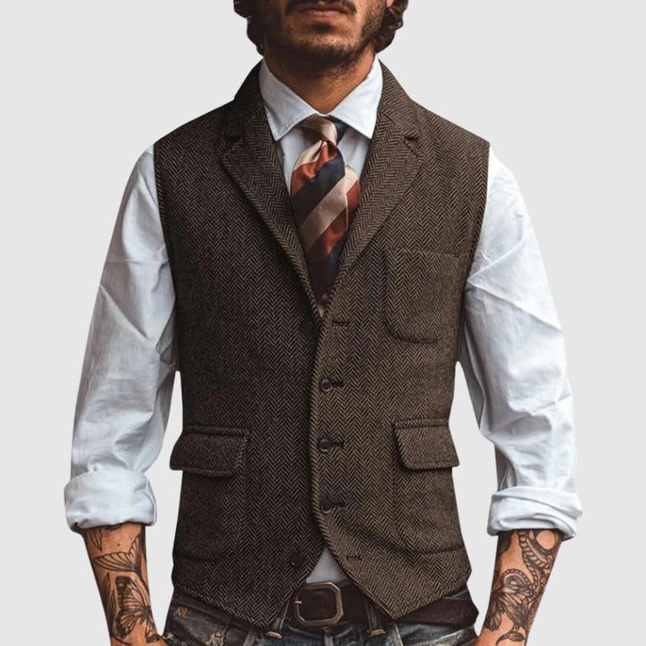 François Blanchet Herringbone Elegance Vest