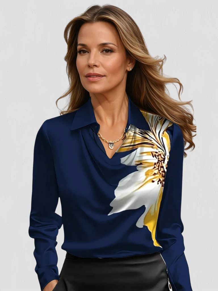 Alina Satin Drape Blouse