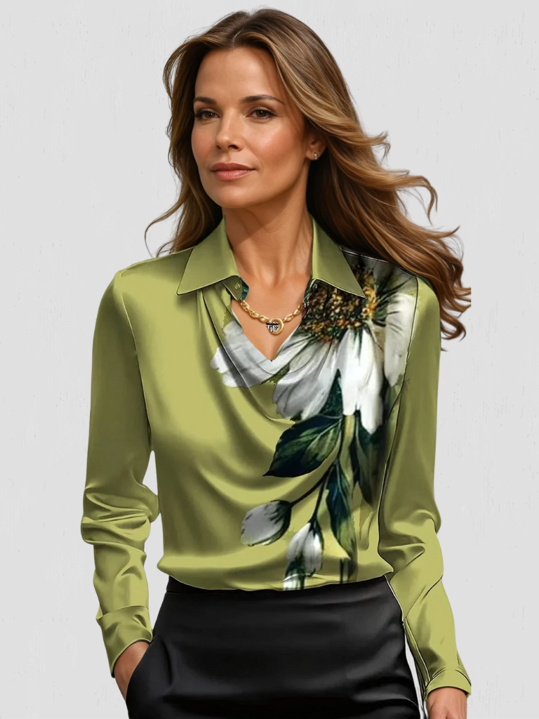 Alina Satin Drape Blouse