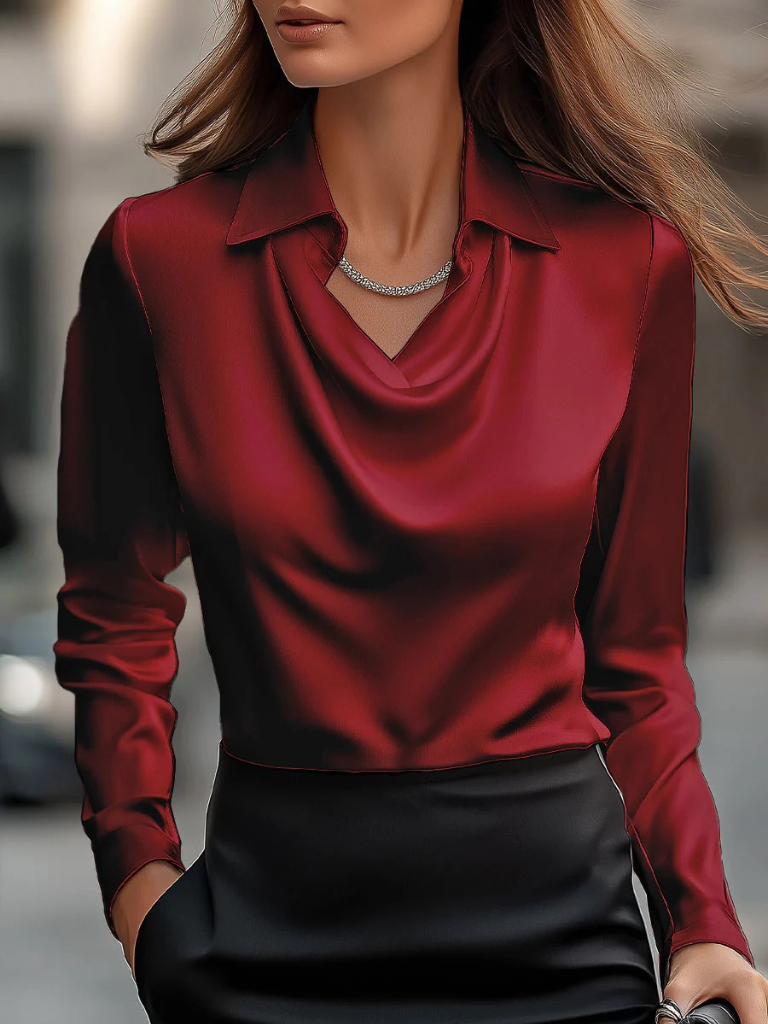 Alina Satin Drape Blouse