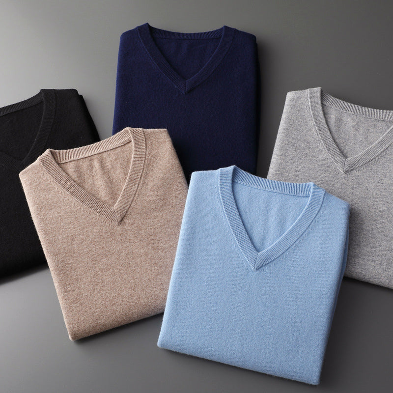 Men’s V-Neck Wool Blend Sweater