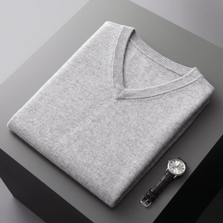 Men’s V-Neck Wool Blend Sweater