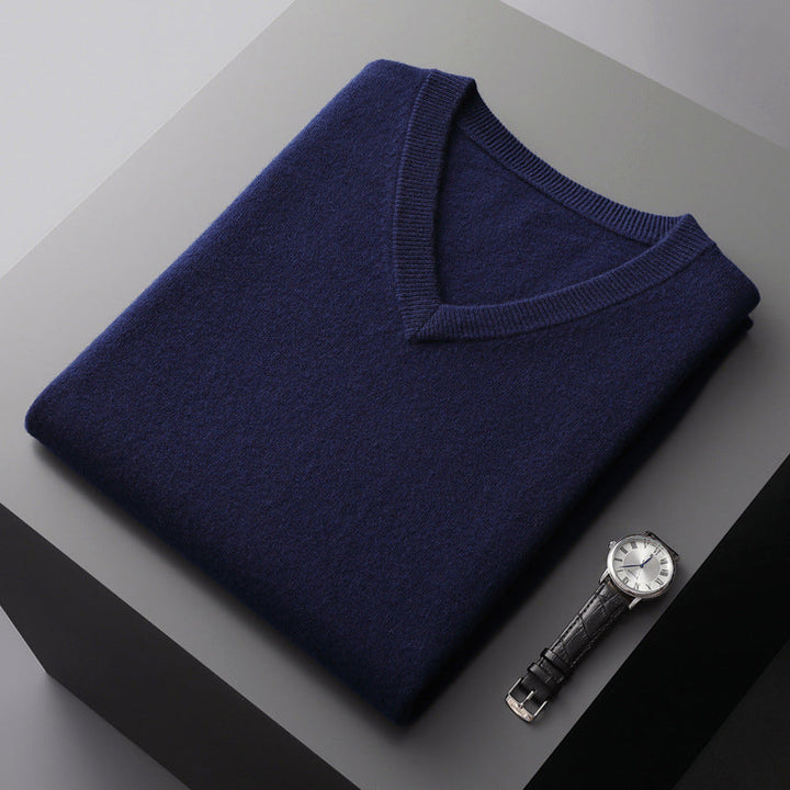 Men’s V-Neck Wool Blend Sweater