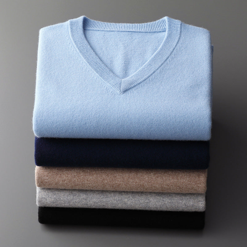 Men’s V-Neck Wool Blend Sweater