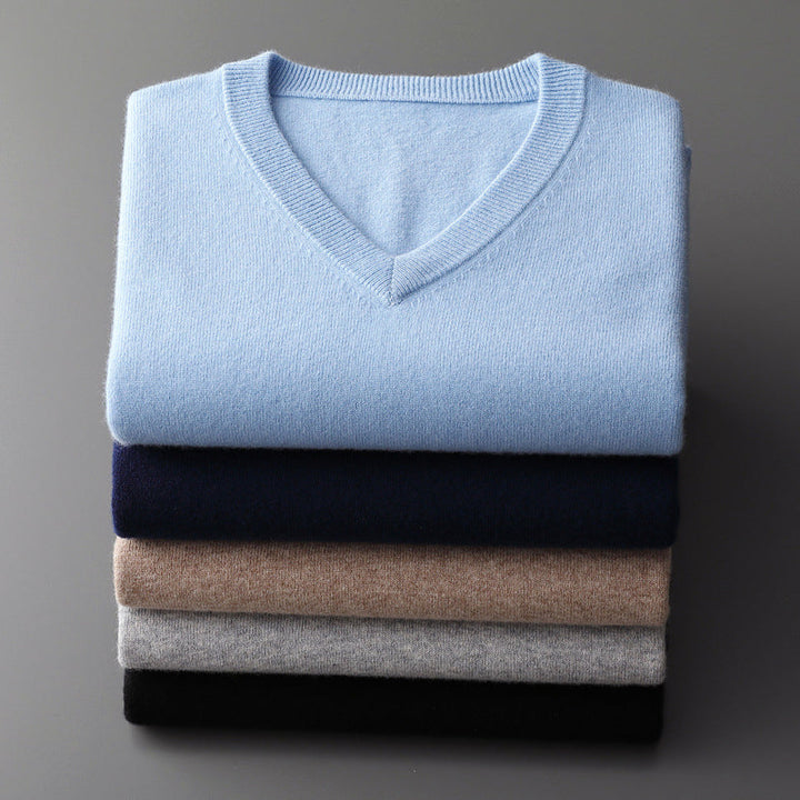 Men’s V-Neck Wool Blend Sweater