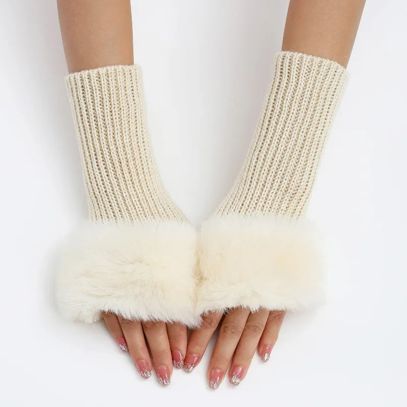 Winter Kiss Faux-Fur Warmers