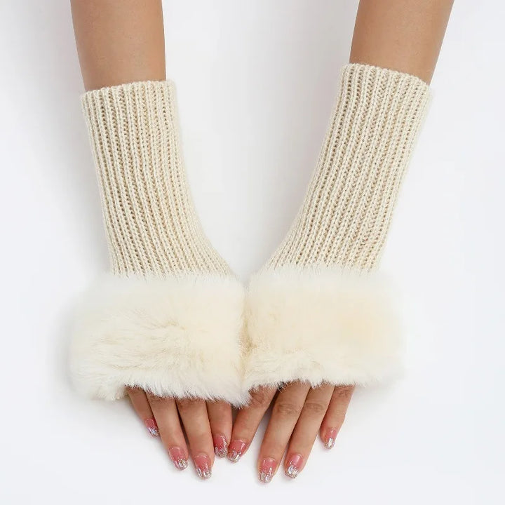 Winter Kiss Faux-Fur Warmers