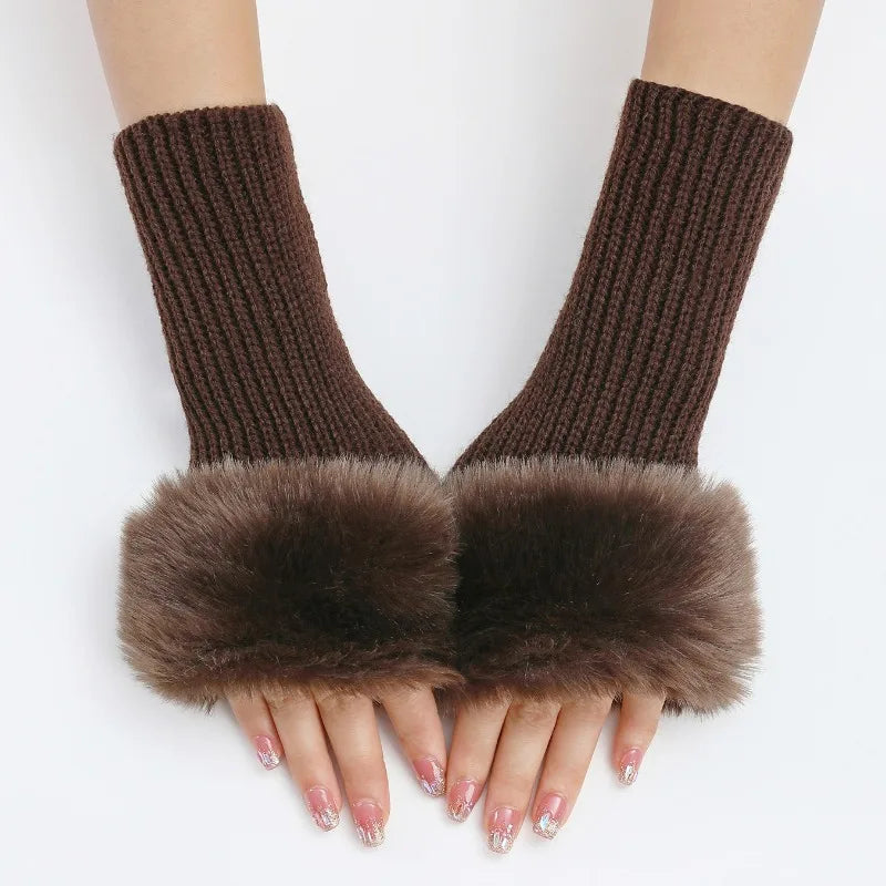 Winter Kiss Faux-Fur Warmers