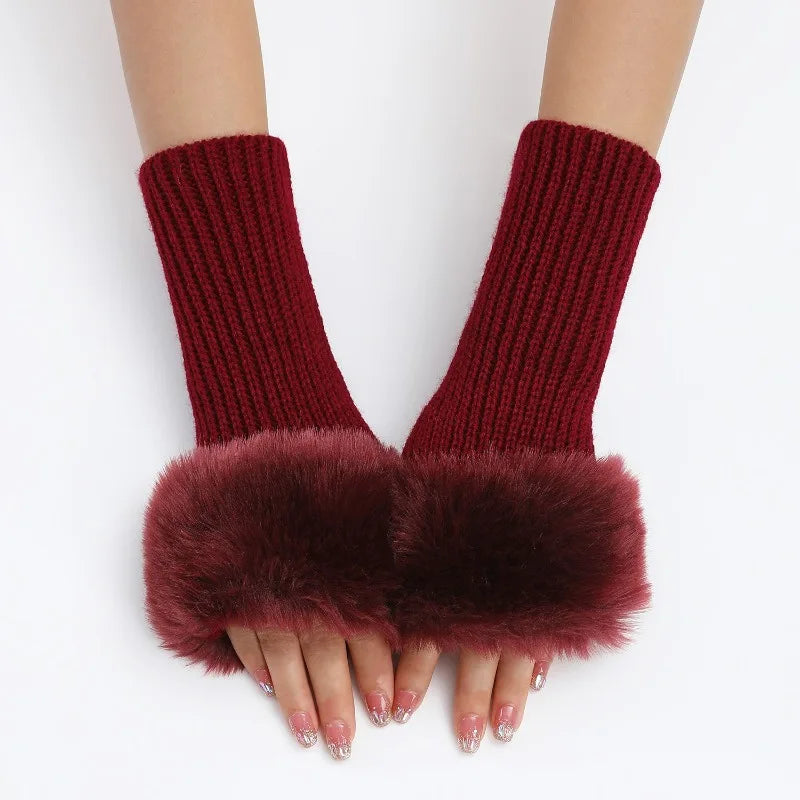 Winter Kiss Faux-Fur Warmers