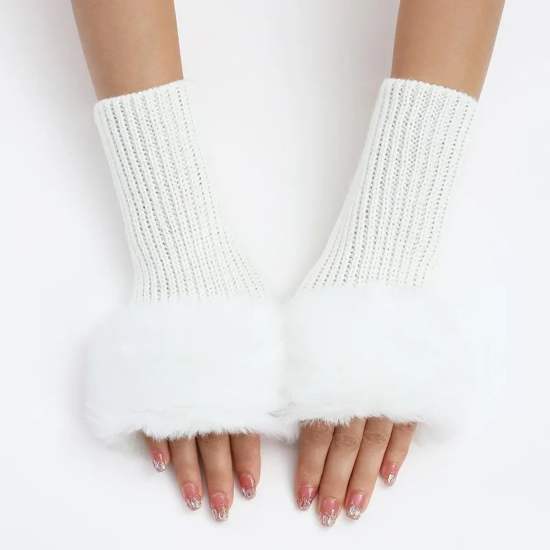 Winter Kiss Faux-Fur Warmers