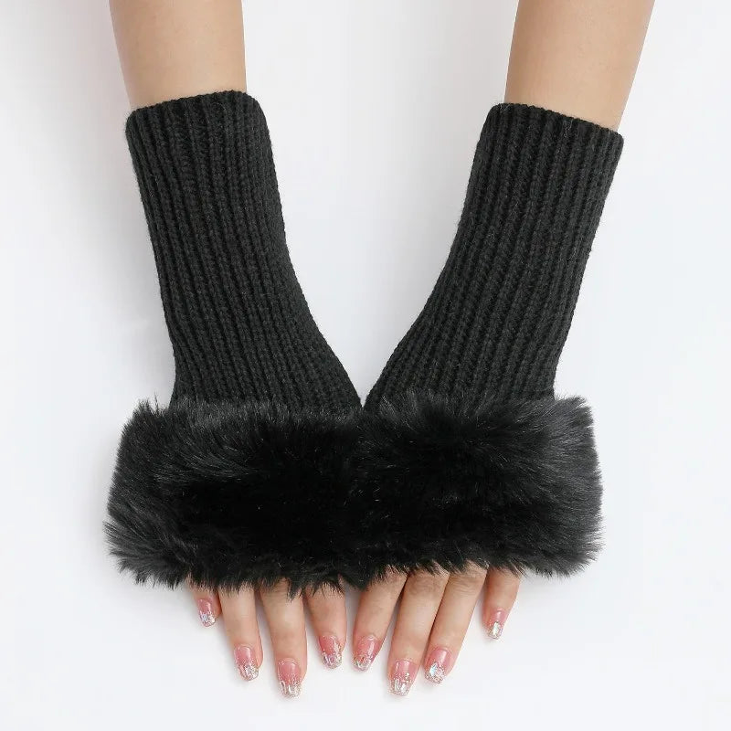 Winter Kiss Faux-Fur Warmers