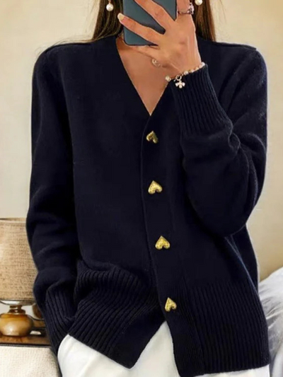 Clara Heart Button Cardigan