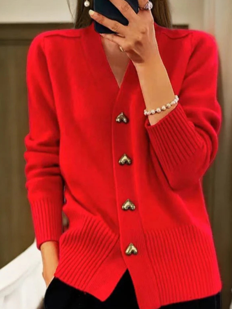 Clara Heart Button Cardigan
