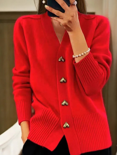 Clara Heart Button Cardigan