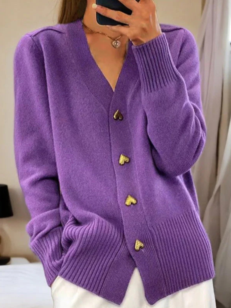 Clara Heart Button Cardigan