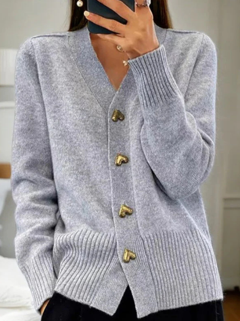 Clara Heart Button Cardigan