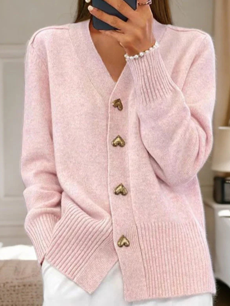 Clara Heart Button Cardigan