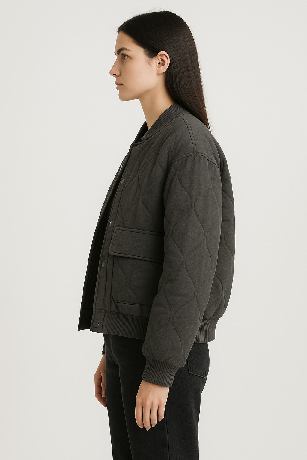 Oversized Women’s Bomber Jacket – Transitional Zip-Up Jacket