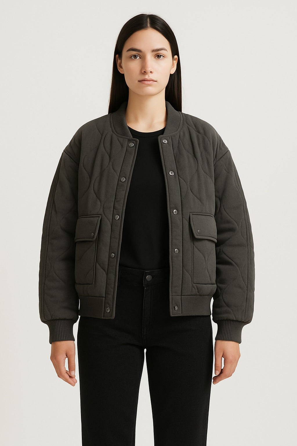 Oversized Women’s Bomber Jacket – Transitional Zip-Up Jacket
