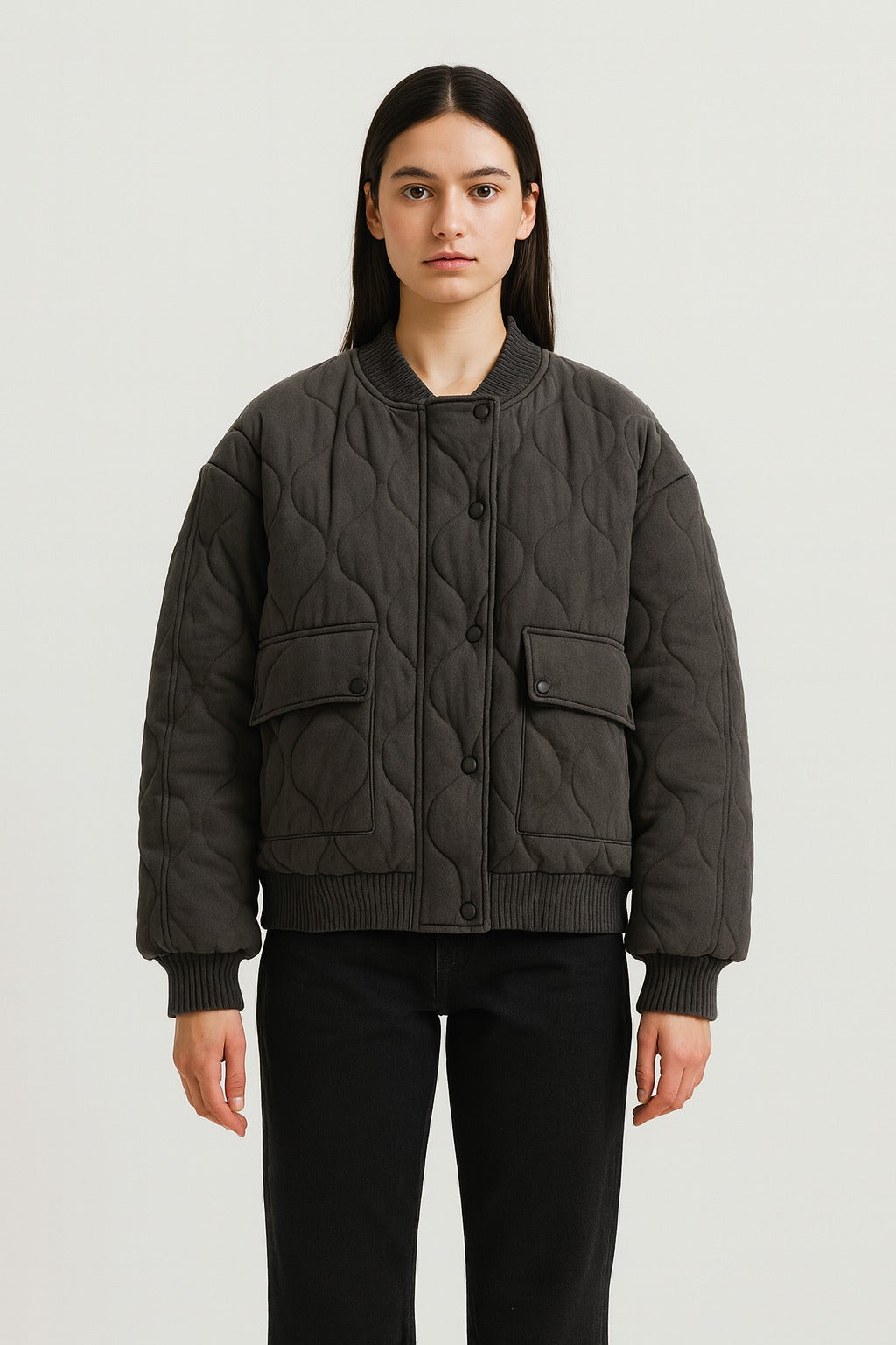 Oversized Women’s Bomber Jacket – Transitional Zip-Up Jacket