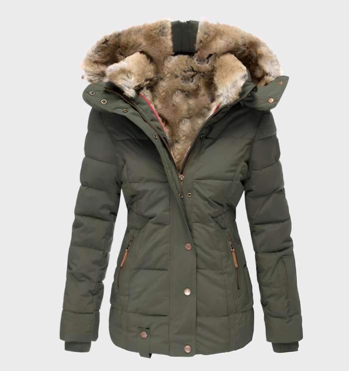 Slim Fit Women's Winter Jacket with Hood - Aurora