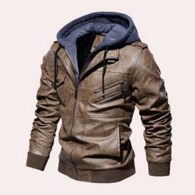 Adrian Hooded Leather Jacket
