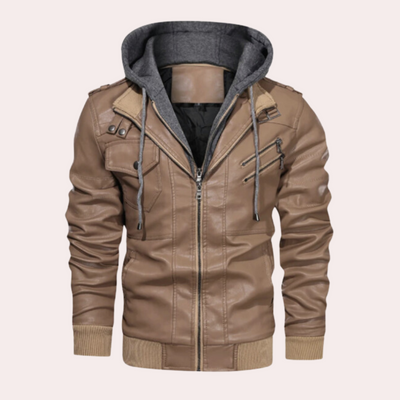 Adrian Hooded Leather Jacket
