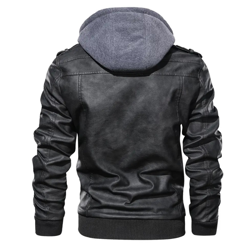 Adrian Hooded Leather Jacket
