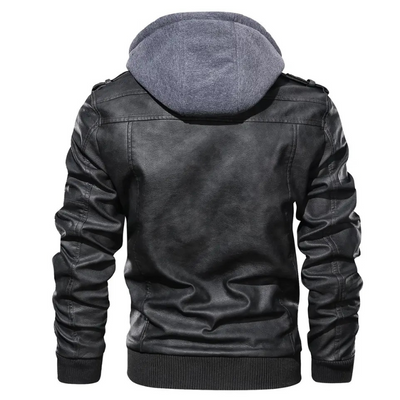 Adrian Hooded Leather Jacket