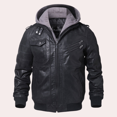 Adrian Hooded Leather Jacket